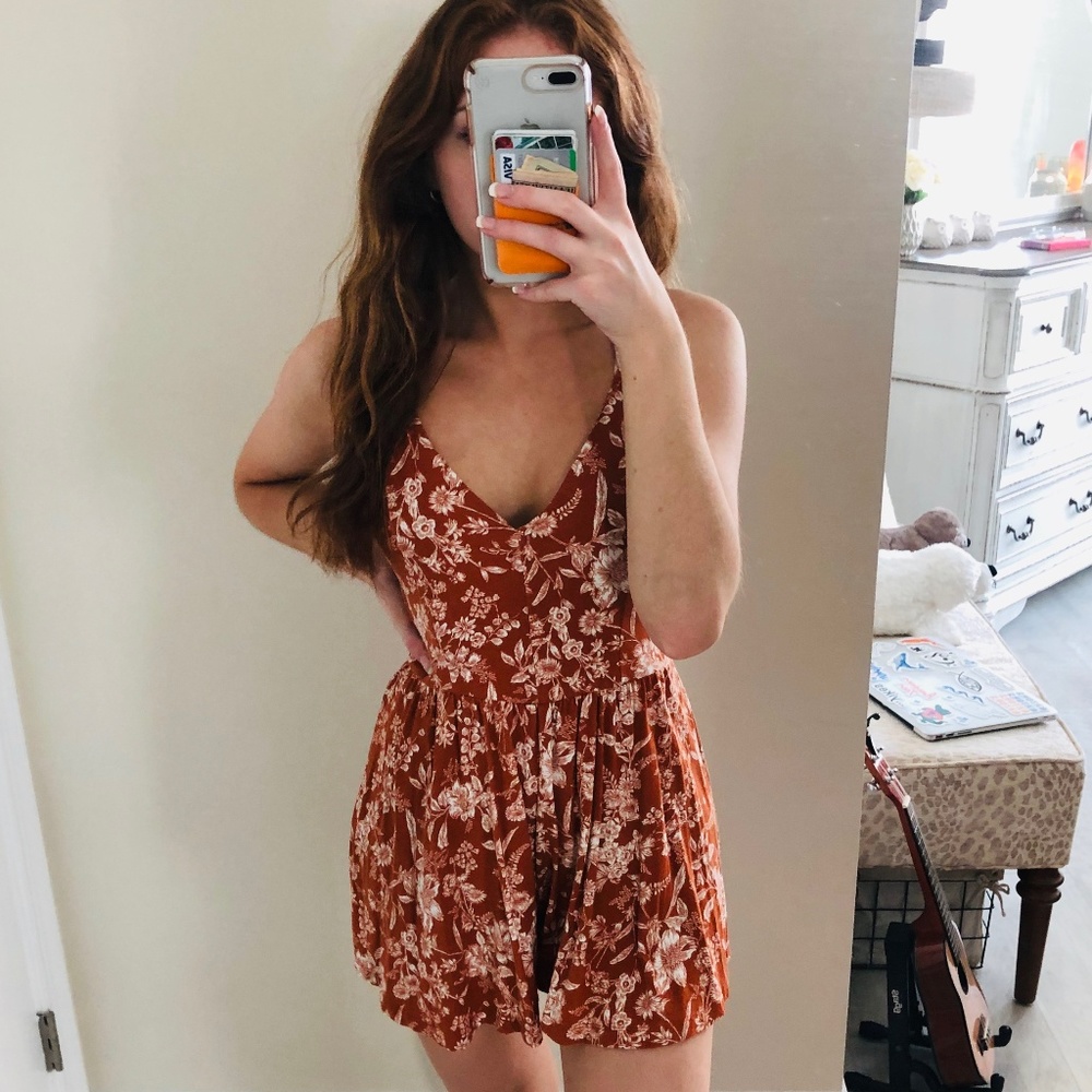 Forever 21 Floral Strappy Romper